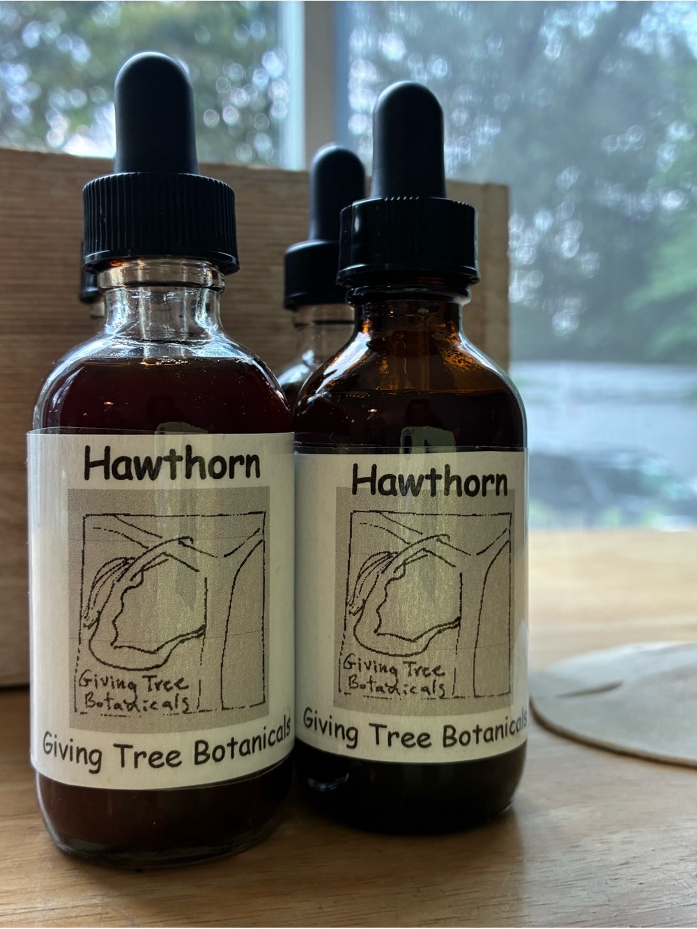 Hawthorn set of four 2-oz bottles - combo of 1 amber bottle & 3 clear bottles